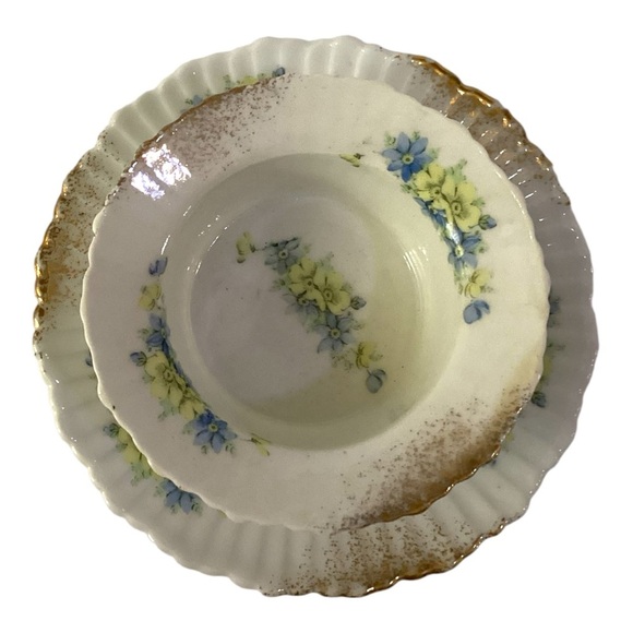 Porcelain Altrohla Austria Custard Bowl And Underdish Antique Floral Pattern VTG - Picture 3 of 8